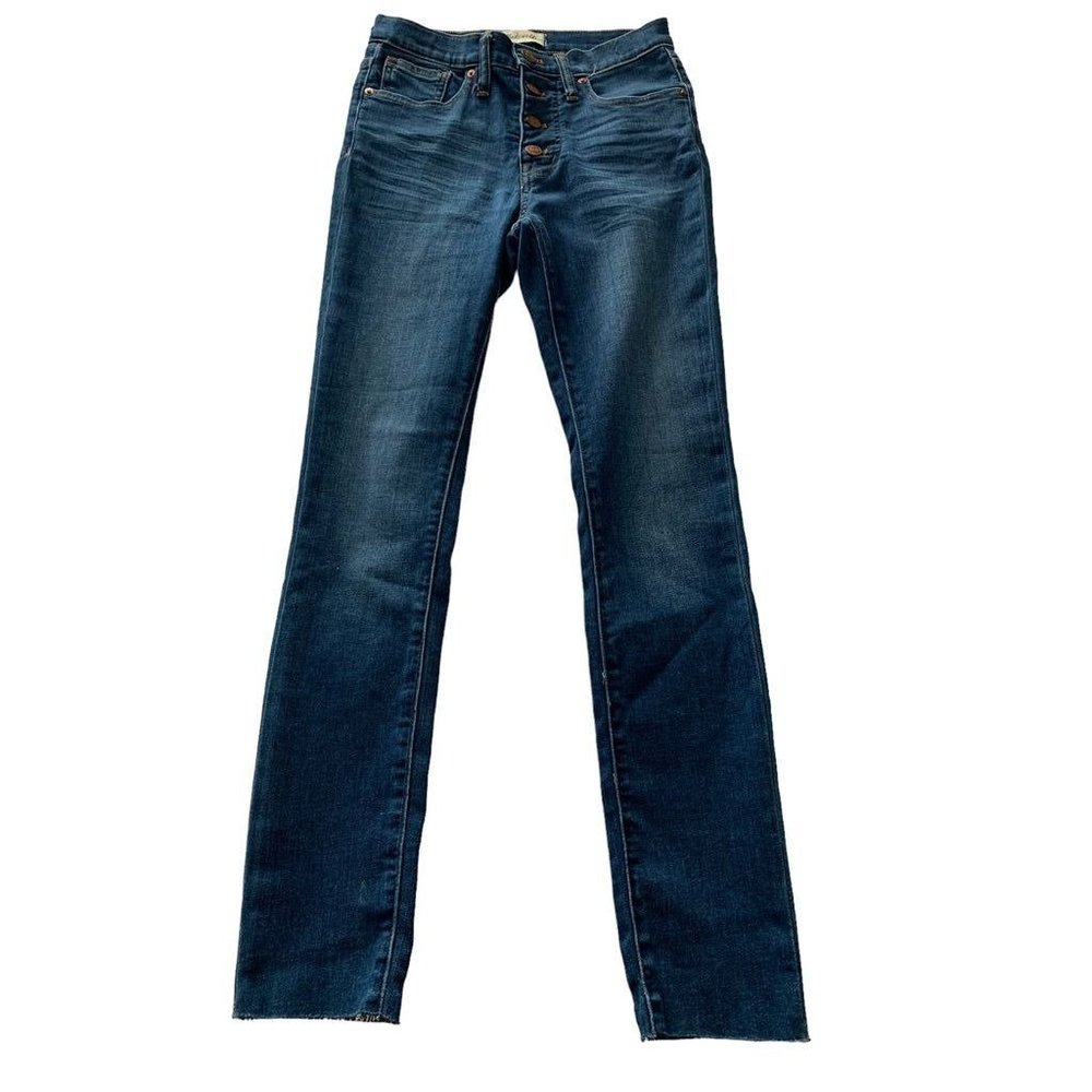 24‎ Madewell Women's 9" Mid-Rise Skinny Jeans Raw Hem